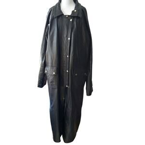 Vintage Wilsons mens full trench coat leather Duster quilted vest zip out Sz XXL